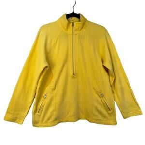 Tommy Bahama Nautical Yellow 1/2 Zip Pullover Sweater Cotton Stretch Coastal